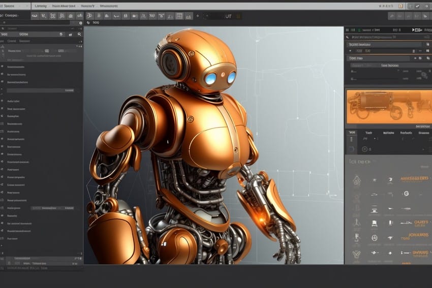 Robot using graphic design software