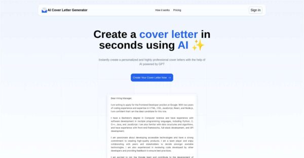 AI Cover Letter Generator