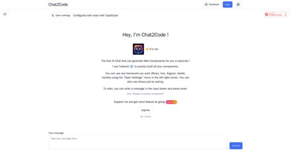 Chat2Code.dev