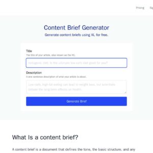 Content brief generator