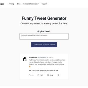 Funny tweet generator