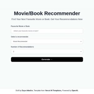 Movie & Book Recommender